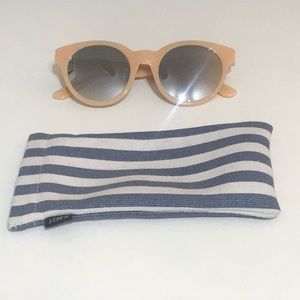 J.Crew Pastel Peach Mirrored Acetate Sunglasses